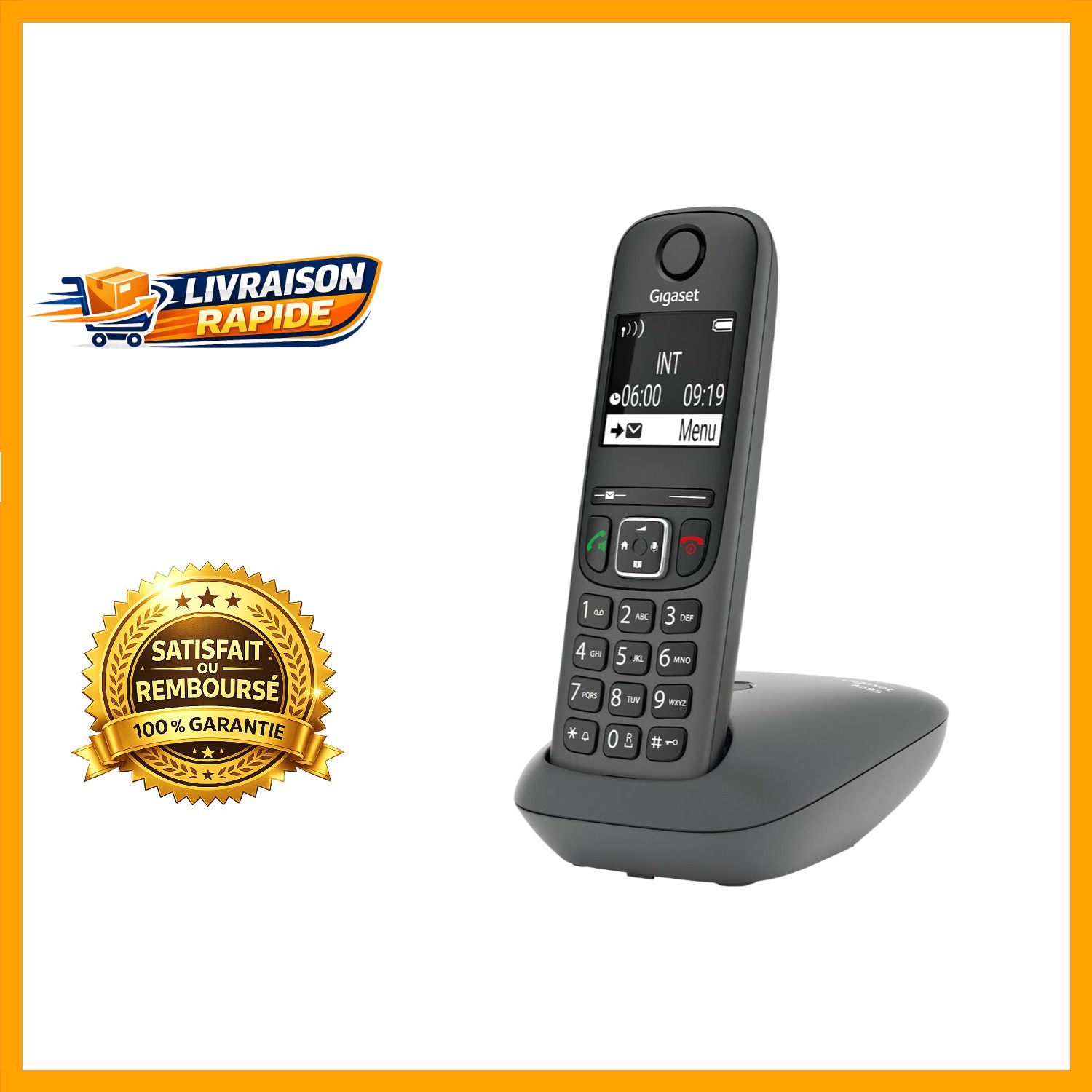 Téléphone DECT sans fil Gigaset A695 fixe de maison avec grand écran
