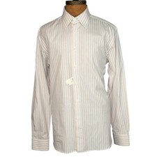 Prada Men Dress Shirt Size 43/17 Striped Made in Italy $310 MSRP
