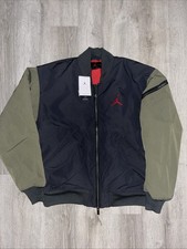 Nike Jordan Flight Renegade Bomber Jacket Size XL Black/Olive HQ2664-045 275