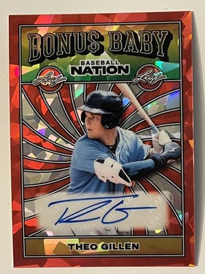 Theo Gillen RC Auto 1/2 RARE REFRACTOR Tampa Bay Rays ONLY 2 EXIST #1 PROSPECT