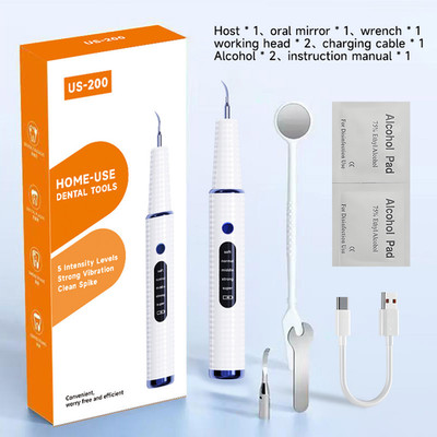 Ultrasonic Tooth Cleaner Kit Dental Plaque Calculus Stain Remover Teeth Cleaning