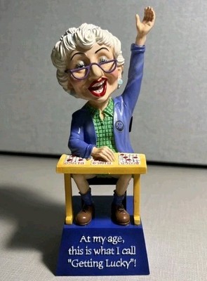 Bingo Biddy Lady Figurine At My Age This Is What I Call Getting Lucky #4504