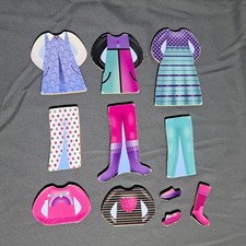 Melissa Doug Magnetic Doll Replacement Pieces Dresses Pants Shirts Shoes Wood