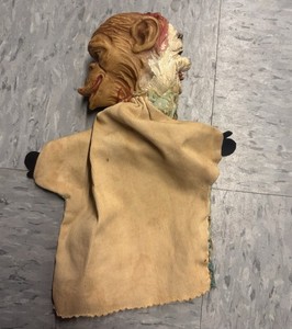 Antique Scary 2 Faced Hand Puppet 