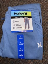 HURLEY YOUTH FLEECE LARGE BLUE 14/16 JOGGER NWT 98466