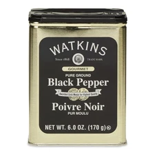 Watkins Gourmet Spice Tin Pure Ground Black Pepper 6 oz. Tin, 1-Pack