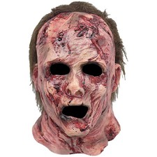 Horror Zombie Full Head Mask with Hair Bloody Scary Halloween Cosplay Adult
