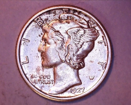 1927 Mercury Head Silver Dime  AU++ *** 217-6AA