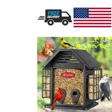Durable Recycled Plastic Bird Feeder for Chickadees and Bluebirds 10 Inches High