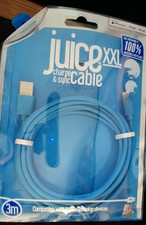 Image of Juice XXL Charge & Sync Cable. 3m. Blue. USB-A to Apple (iPhone/iPad) Fast Post!