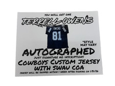 Terrell Owens Signed Autographed Cowboys PREORDER Custom Jersey SWAU COA