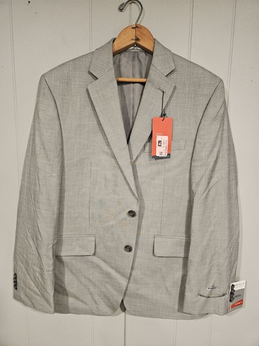 Perry Ellis Portfolio Modern Fit Suit Jacket Blazer 38S Light Grey Stretch NWT 