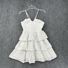 American Eagle White Babydoll Tiered Mini Dress Women’s Small Party Coquette