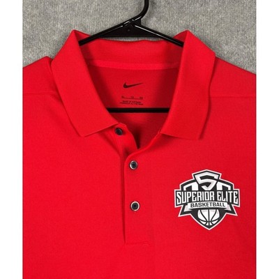 Nike Golf Polo Shirt XL Red Superior Elite Basketball Logo Mens NWT