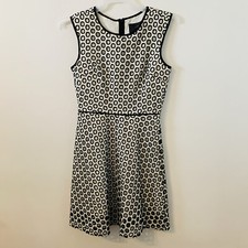 J Crew Fit And Flare Midi Dress Size 2 Polka Dots Textured Office Party Business