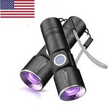 1 5PC USB Rechargeable Black Light Flashlight 395nm UV Flashlight Zoomable Torch