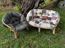 Wicker Cane Bamboo Sofa And Chair