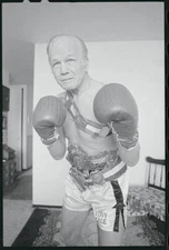 Tony Zale Posing In Boxing Attire 1979 Old Boxing Photo