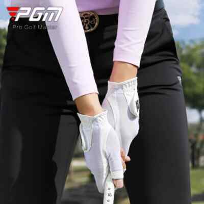 PGM 1 Pair Women Breathable Mesh Golf Gloves Lady Fingerless AntI-Slip Mittens