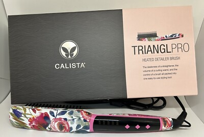 #ad #ad Calista TrianglPRO Triangl Pro Heated Hair Detailer Brush Fancy Floral RARE READ $16.99