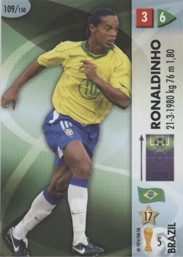 2006 Panini Goaaal! #109 Ronaldinho Signed World Cup Card Psa/Dna