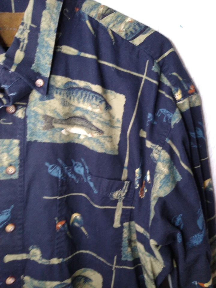 Camisa Duck Head Expedition para Hombres XL Botón Delantero Manga Larga Pesca Algodón Foto 3 de 4