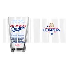 Los Angeles Dodgers 2024 World Series Champions 16 oz. Roster Pint Beer Glass