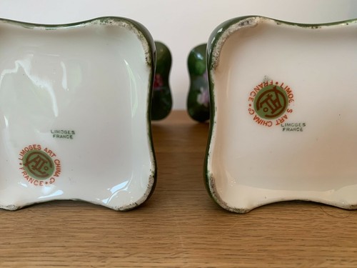 Vintage Hand Painted Limoges Vase Pair - Picture 8 of 10