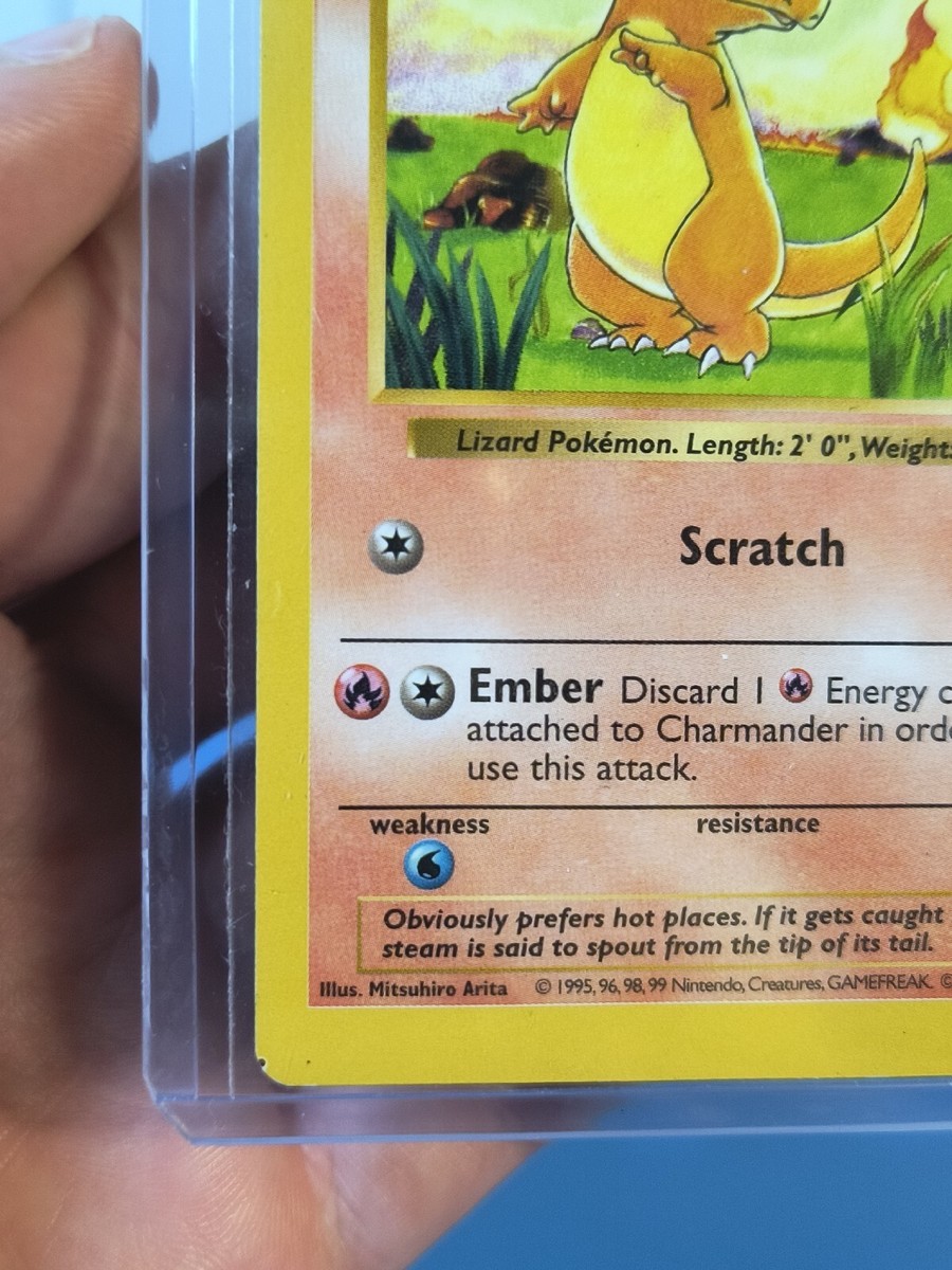 MISCUT Shadowless Charmander ERROR Base Set 46/102 ALIGNMENT DOT