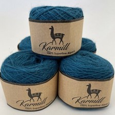 Alpaca Wool 100 Superfine Alpaca Sport Weight Lot of 5 Skeins Petroleum P400