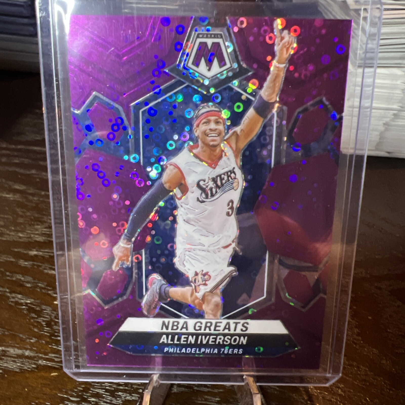 2023 2024 Mosaic Fast Break Purple NBA Greats Allen Iverson /50 Sixers