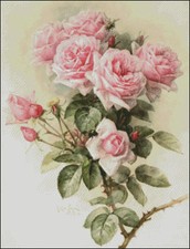 Needlework Crafts Full Embroidery Counted Cross Stitch Kits Romantic Pink Roses