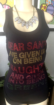 XXI RIBBED Dear Santa I'M GIVEN UP BEING NAUGHTY INTO BEING GREEN SZ L NWTS lp