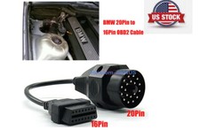 20 Pin To 16 Pin Obd2 Adapter Connector Scanner Cable For Bmw E36 E38 E39 E46 Z3