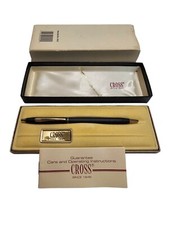 Vintage Cross Classic Black Gold 2502 Ballpoint Pen in Box READ