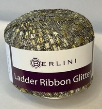 Berlini Ladder Ribbon Glitter Yarn Champagne 142yd/130m 6.5mm Needle