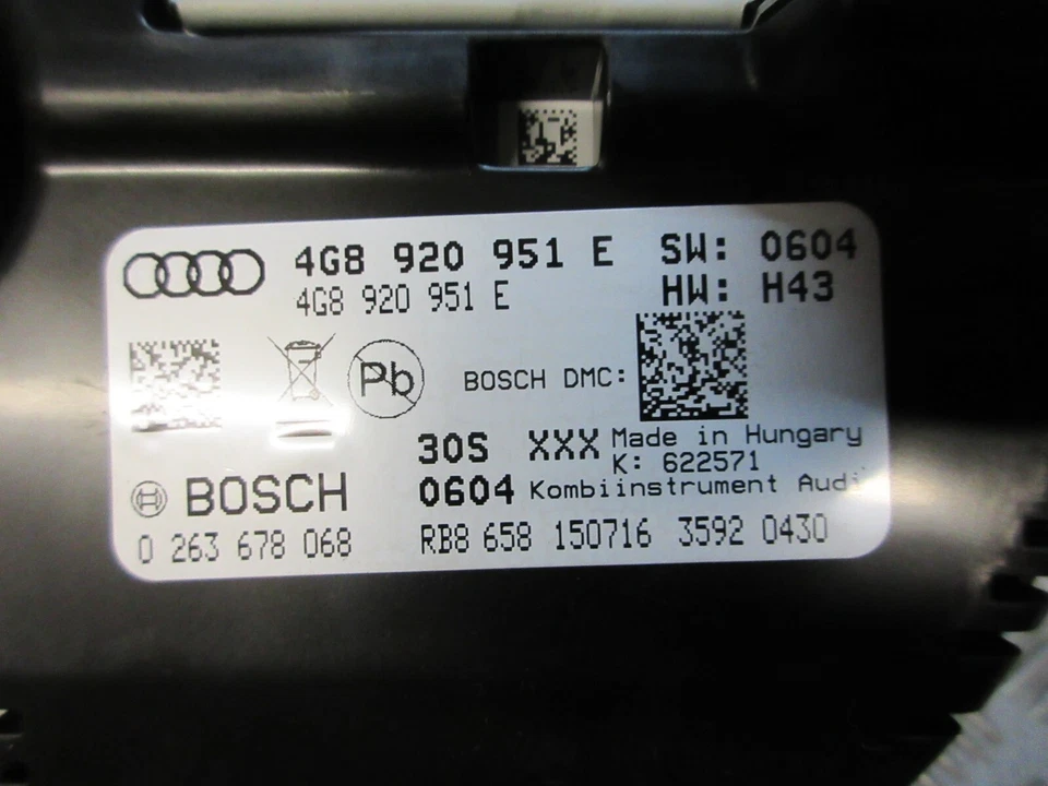 2016 AUDI A6 2.0 TDI Ultra S Line 5DR S Tronic MK4 4G C7 SPEEDOMETER 4G8920951E - Image 3 of 3