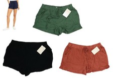 BeBop Pom Pom Hem 3" Inseam Lightweight Drawstring Waist Shorts NWT