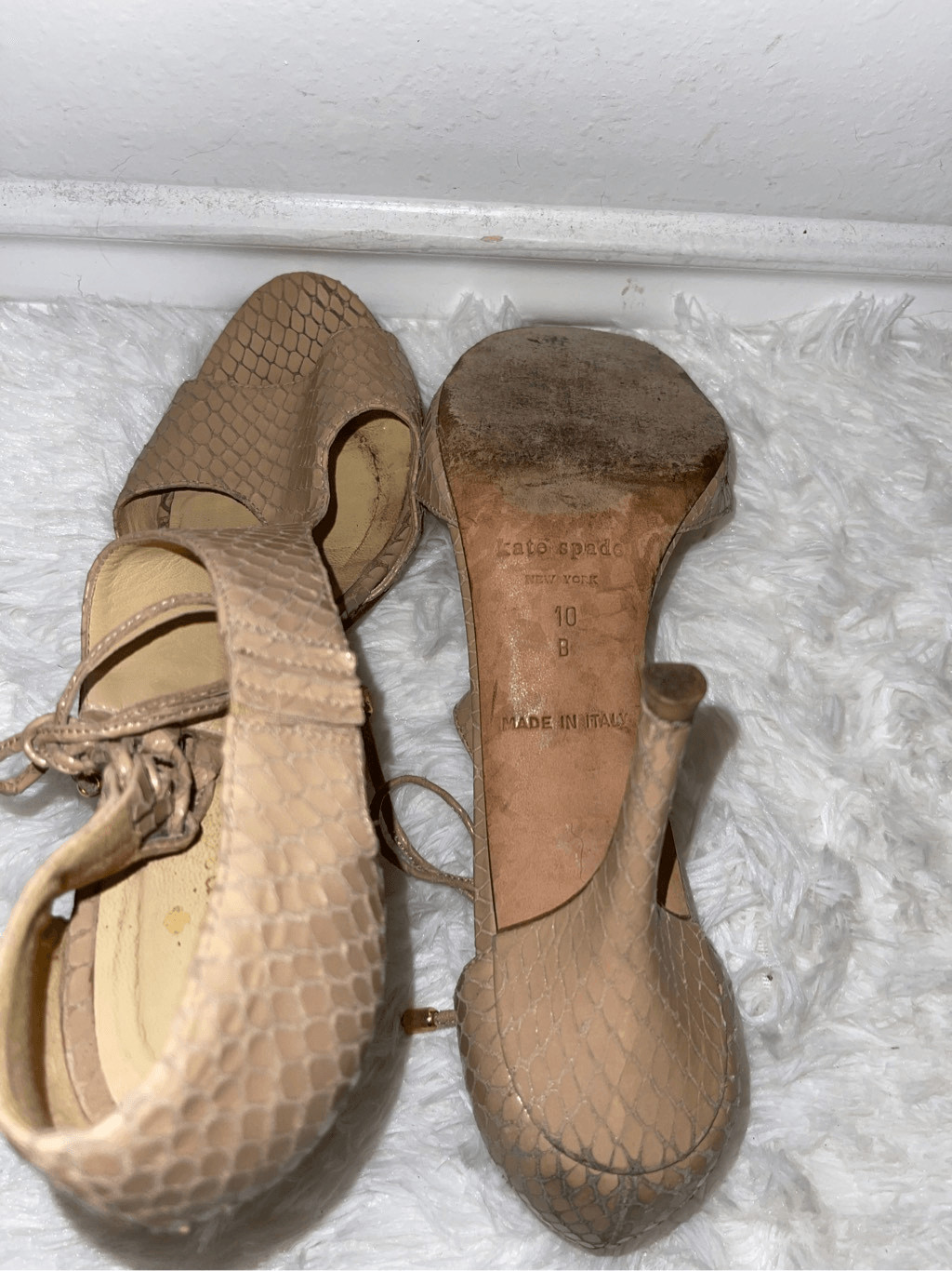 Kate Spade nude colored python heels - image 7