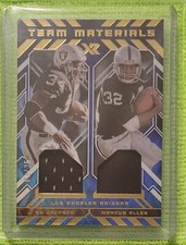2021 XR Bo Jackson Marcus Allen Dual Jersey Relic Blue SP #06/25 Team Materials 