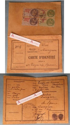   Cuvergnon Oise Frau Marie Pinçon Sponne geboren 1884 Dinsheim Personalausweis 1940