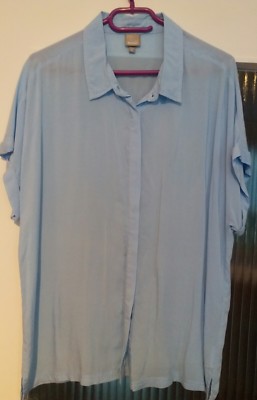 Loose Fit Bluse Bench Kurzarm, iceblau/hellblau, Gr. XL - 42/44, NEU