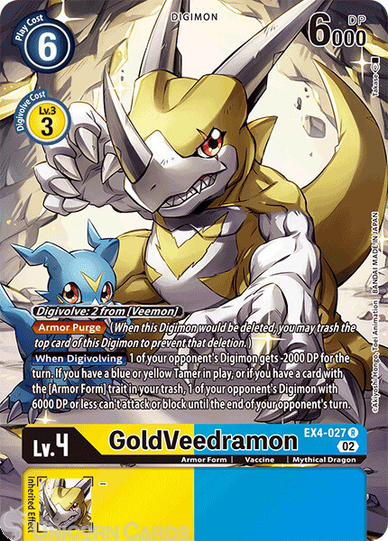EX4-027 GoldVeedramon :: Rare Alternative Art Digimon Card :: EX04: Alternative