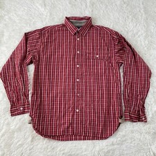 Vintage Tommy Hilfiger Jeans Extra Large Red Plaid Button Shirt 90s Y2K Preppy