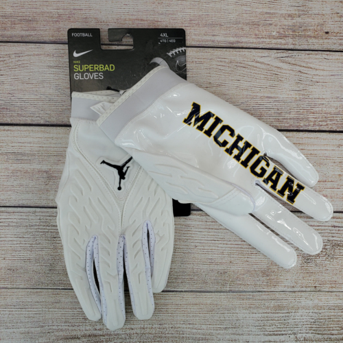 Nike Jordan Michigan Wolverines Superbad Football Gloves Men's Size 4XL