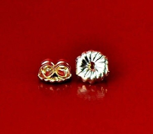 14K White & Yellow Solid Gold Earring Back Butterfly by Pc!!! - Picture 5 of 24