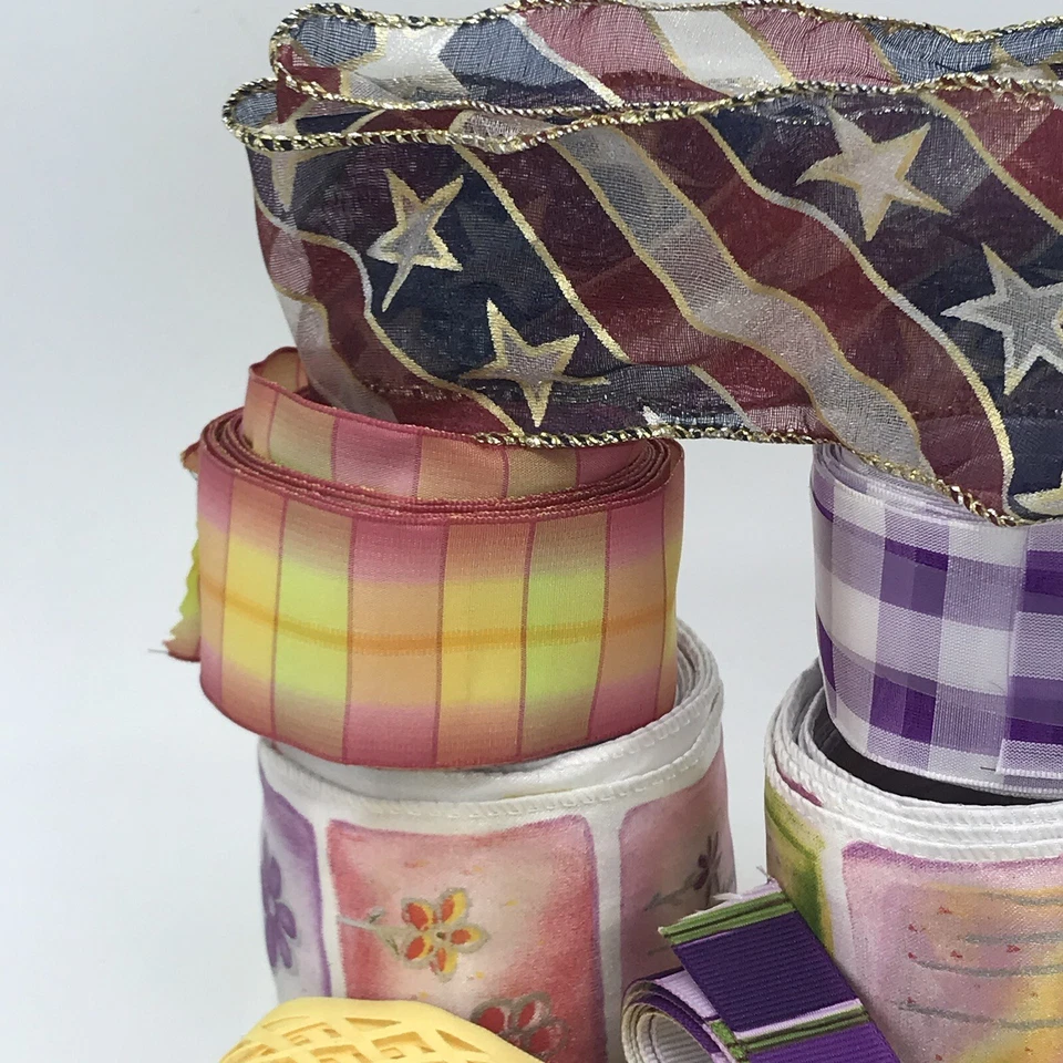 Spools of Ribbon Scrapbooking Trim Multiple Colors & Sizes Lot of 10 Pieces - Image 2 of 4