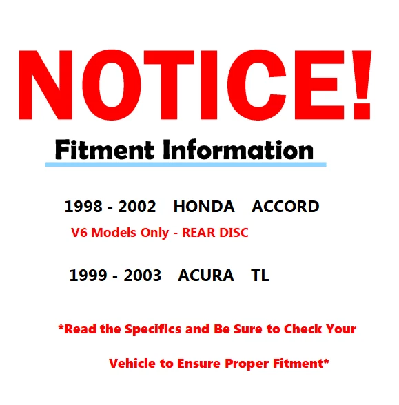 Kit de cojinete y buje de rueda trasera 1999 2000 2001 2002 para ACURA TL Honda Accord V6 Foto 3 de 4