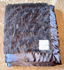 My Blankee Blanket Luxe Minky Dark Gray/black Satin Trim 34 X 30  USA Made
