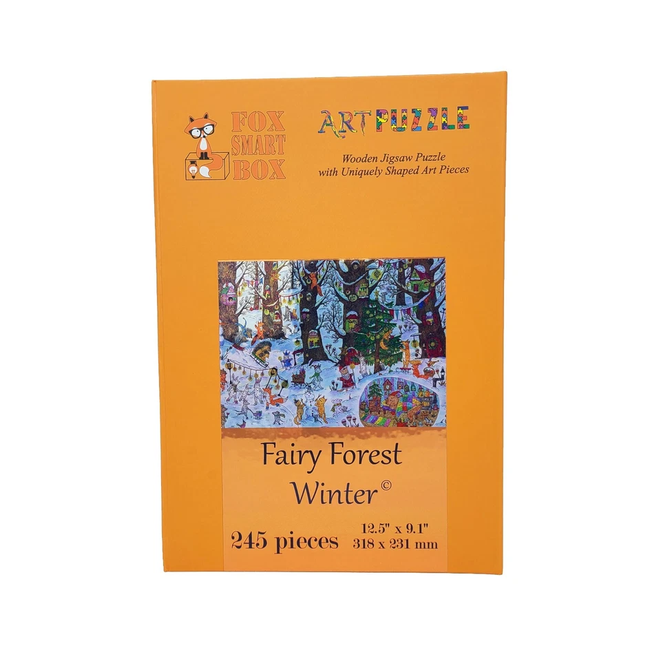 Wooden Jigsaw Puzzle for Adults by FoxSmartBox -245 pieces- Fairy Forest. Winter - Image 3 of 4